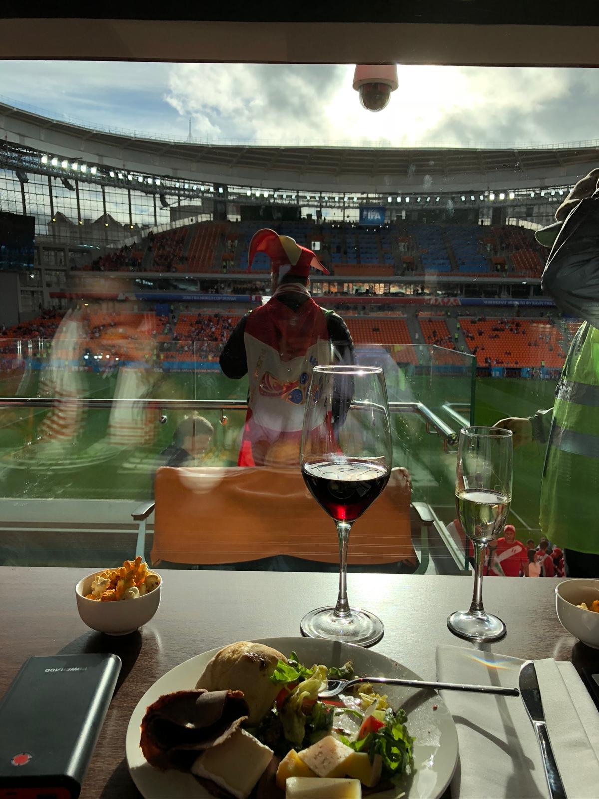 Palco VIP copa de vino Rusia 2018